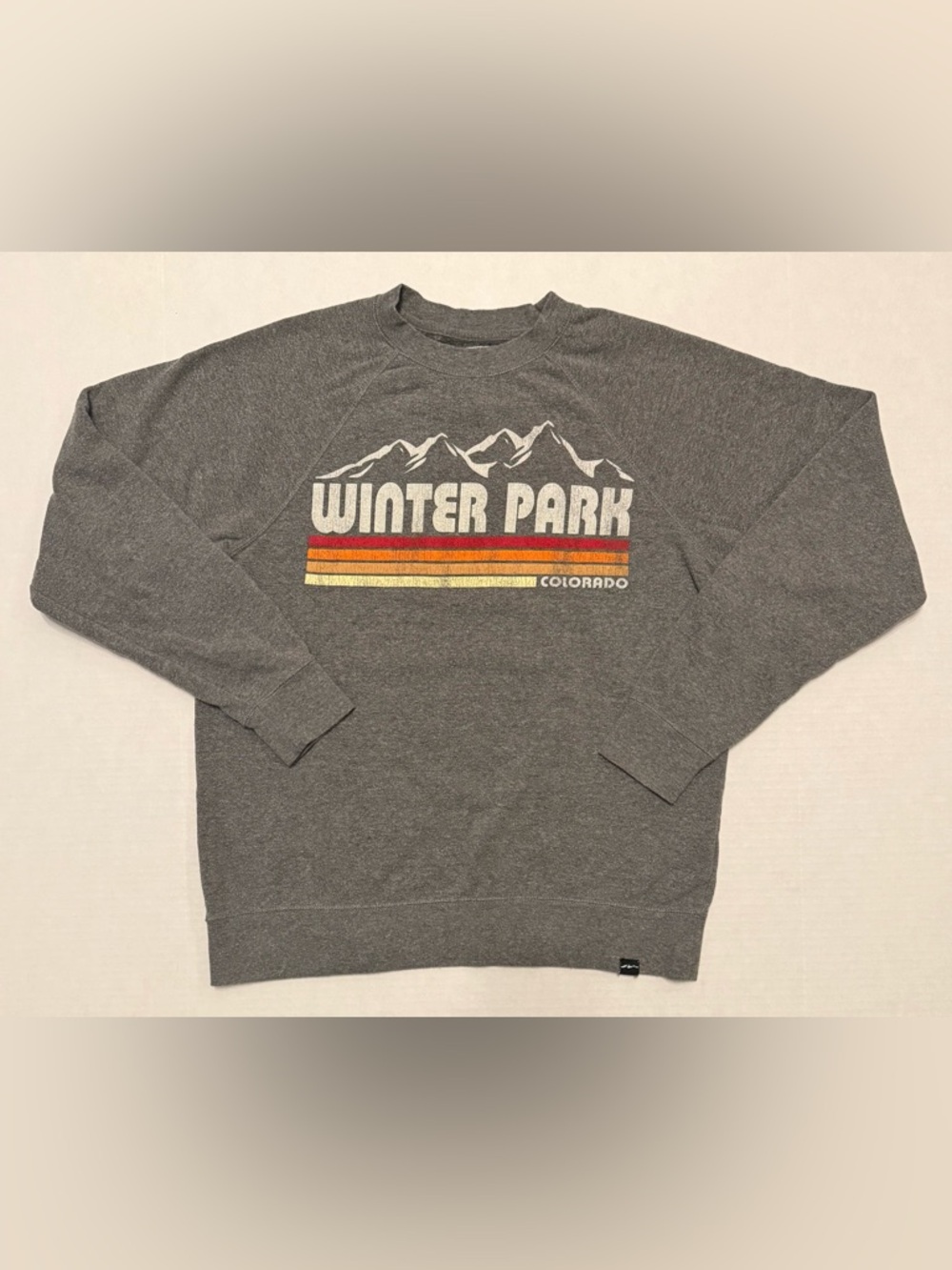 Techstyles Retro Mountain Winter Park Colorado Crewneck Sweatshirt Gray Size S